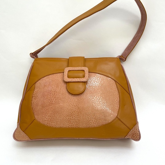 NWOT Leather & Snakeskin Shoulderbag perfect size - Picture 1 of 11